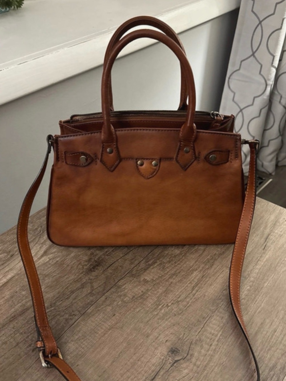 Classic Brown Leather Crossbody Satchel